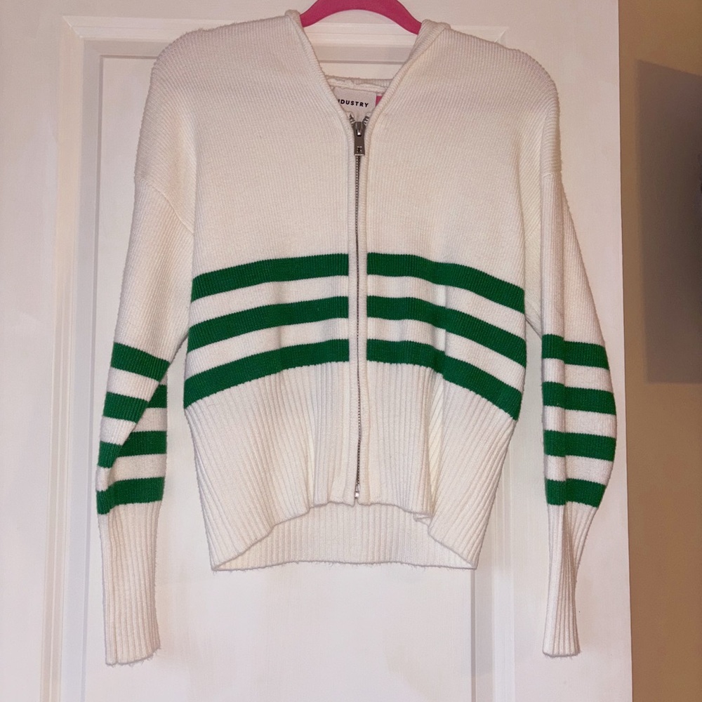 Women’s striped zip up cardigan